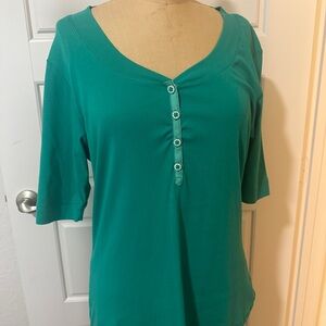 Royal Robbins Green short sleeve henley Women's top